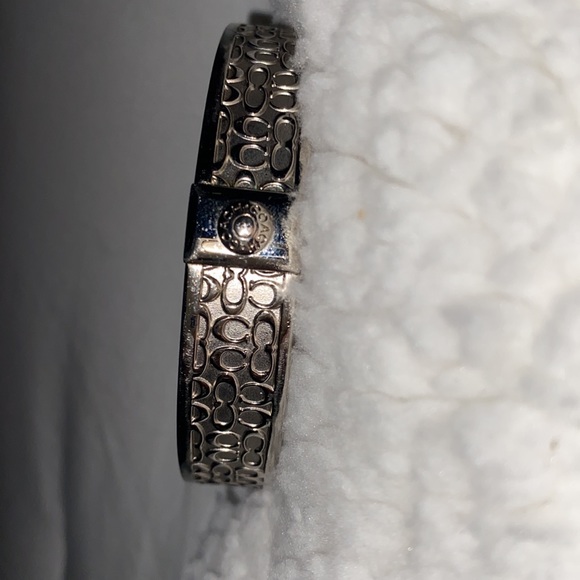 VINTAGE Coach Sterling Silver Embroidered Cuff - Picture 2 of 3